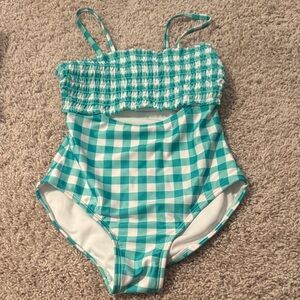 Cat & Jack Aqua and White Swimsuit